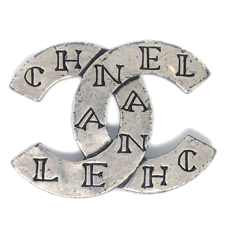 Chanel CC Brooch Pin Silver 99A