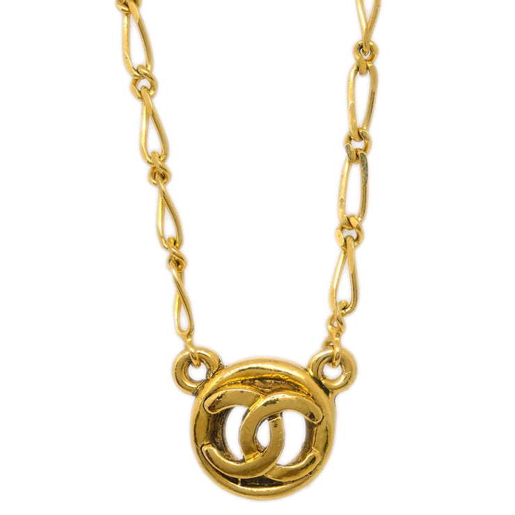 Chanel Medallion Pendant Necklace Gold 1983