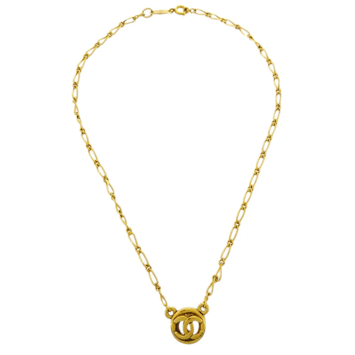 Chanel Medallion Pendant Necklace Gold 1983