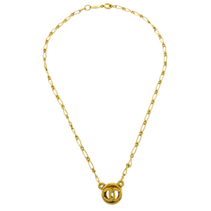 Chanel Medallion Pendant Necklace Gold 1983
