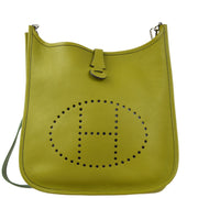 Hermes 2006 Green Taurillon Clemence Evelyne 29 PM Shoulder Bag
