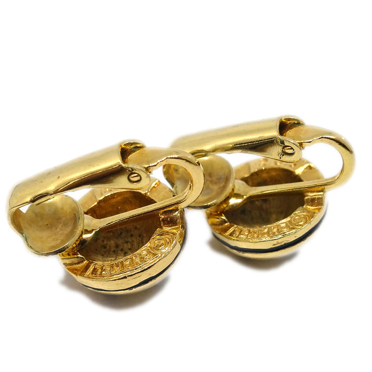 Chanel Button Earrings Clip-On Gold 205