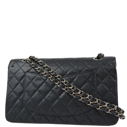 Chanel 2000-2001 Black Caviar Medium Classic Double Flap Shoulder Bag