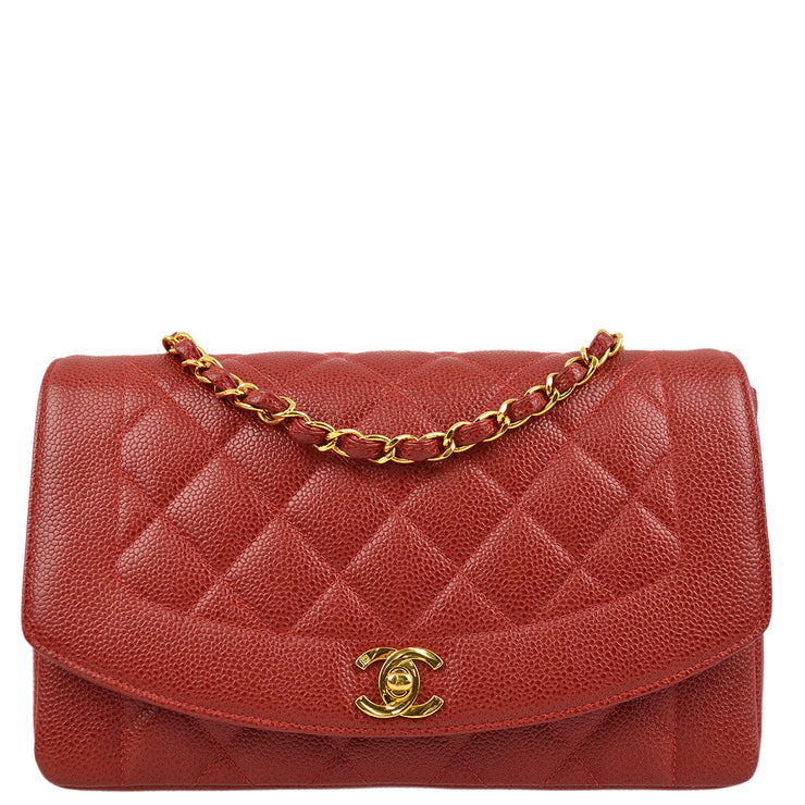 Chanel 1994-1996 Caviar Medium Diana Shoulder Bag