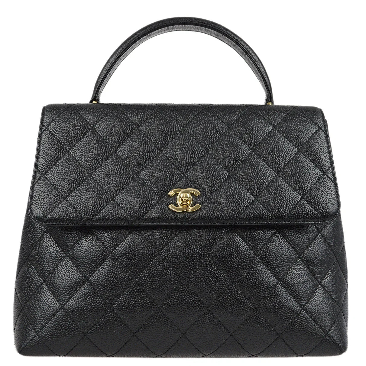 Chanel 2001-2003 Black Caviar Kelly Handbag