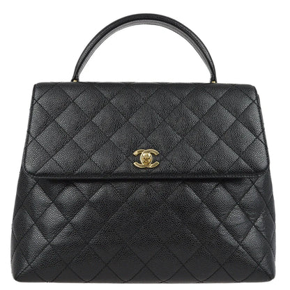 Chanel 2001-2003 Black Caviar Kelly Handbag