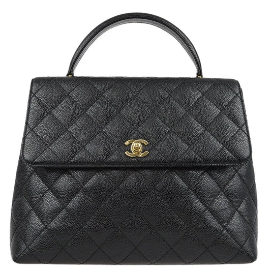 Chanel 2001-2003 Black Caviar Kelly Handbag