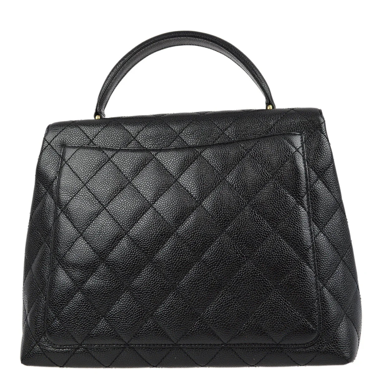 Chanel 2001-2003 Black Caviar Kelly Handbag