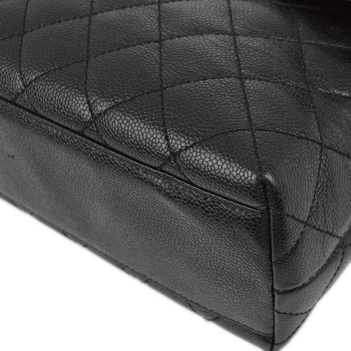 Chanel 2001-2003 Black Caviar Kelly Handbag