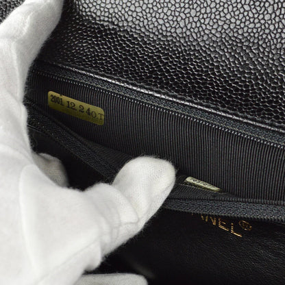Chanel 2001-2003 Black Caviar Kelly Handbag