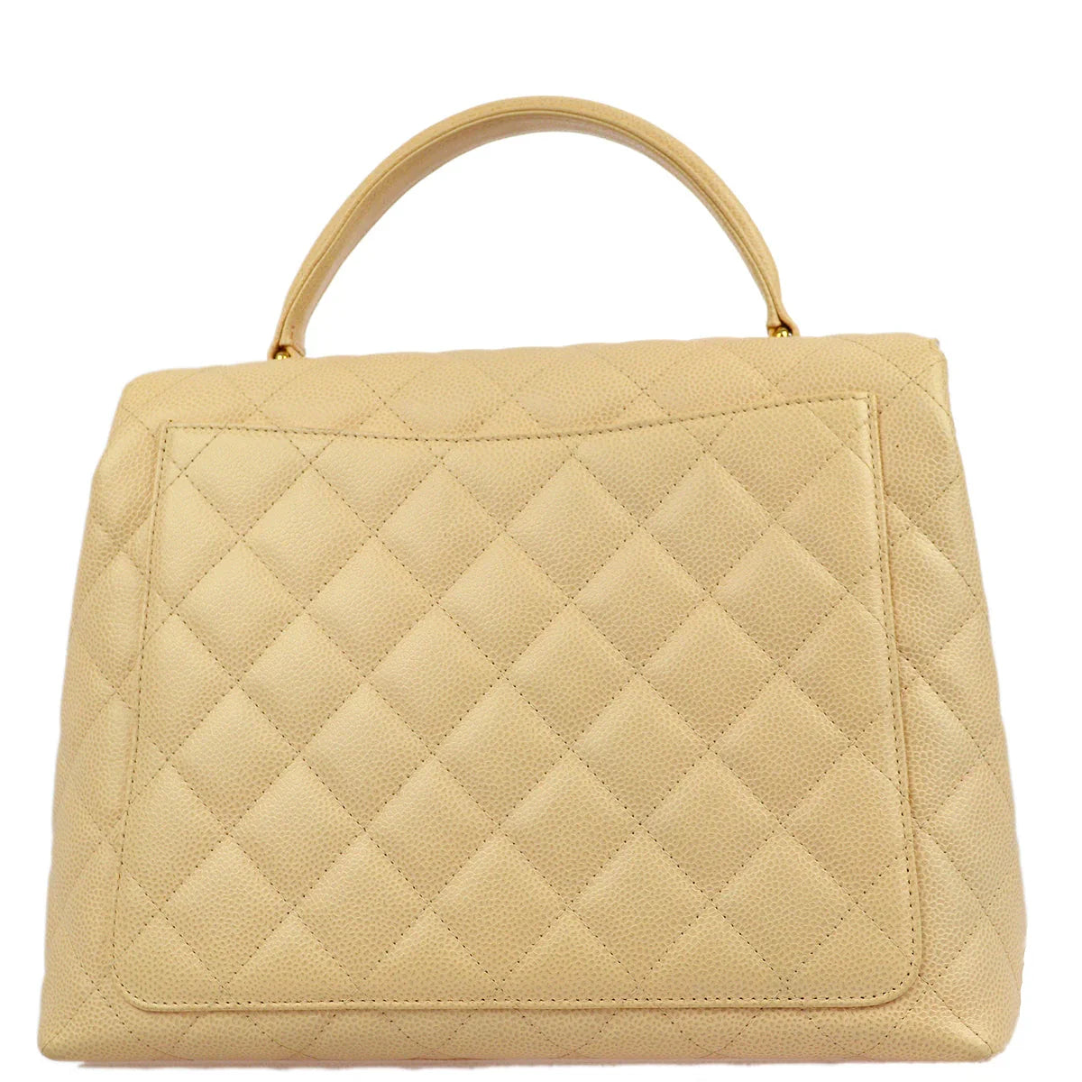 Chanel 2003-2004 Beige Caviar Kelly Handbag