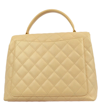 Chanel 2003-2004 Beige Caviar Kelly Handbag