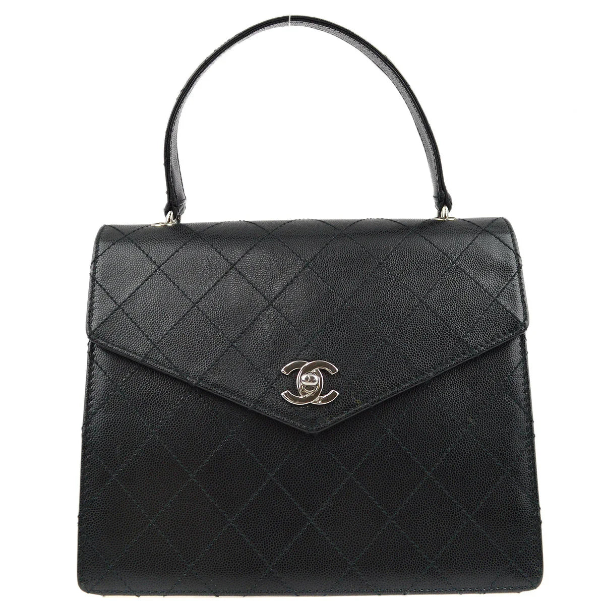 Chanel 1997-1999 Black Caviar Handbag