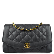 Chanel Black Caviar Medium Diana Shoulder Bag