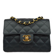 Chanel 1989-1991 Satin Mini Classic Square Flap Shoulder Bag 17