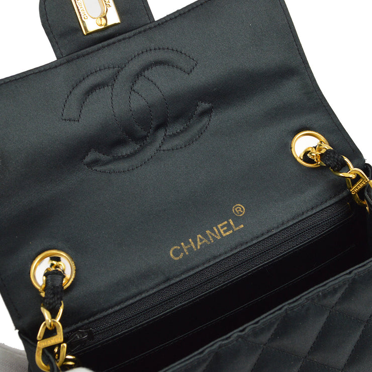 Chanel 1989-1991 Satin Mini Classic Square Flap Shoulder Bag 17