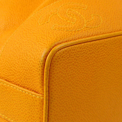 Chanel 1996-1997 Orange Caviar Triple CC Bucket Shoulder Bag