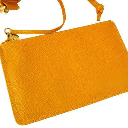 Chanel 1996-1997 Orange Caviar Triple CC Bucket Shoulder Bag