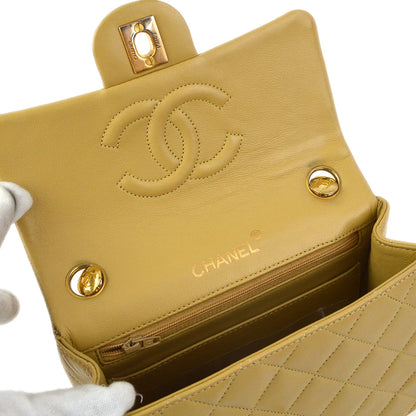 Chanel 1986-1988 Beige Lambskin Mini Classic Square Flap Handbag 17