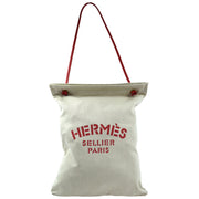 Hermes Beige Red Toile Chevrons Aline GM Shoulder Bag