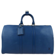 Louis Vuitton 1997 Blue Epi Keepall 45 Travel Duffle Handbag M42975
