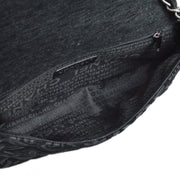 Chanel Black Cotton Chain Shoulder Bag