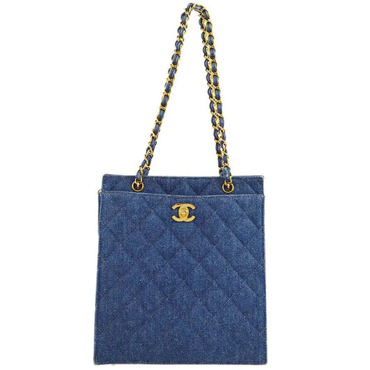 Chanel 1997-1999 Denim Chain Tote Handbag