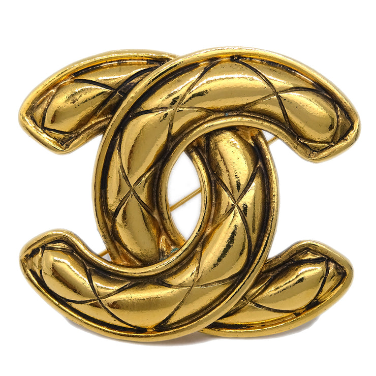 Chanel CC Brooch Pin Large Gold 1152