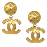 Chanel Gold Dangle Earrings Clip-On 94P