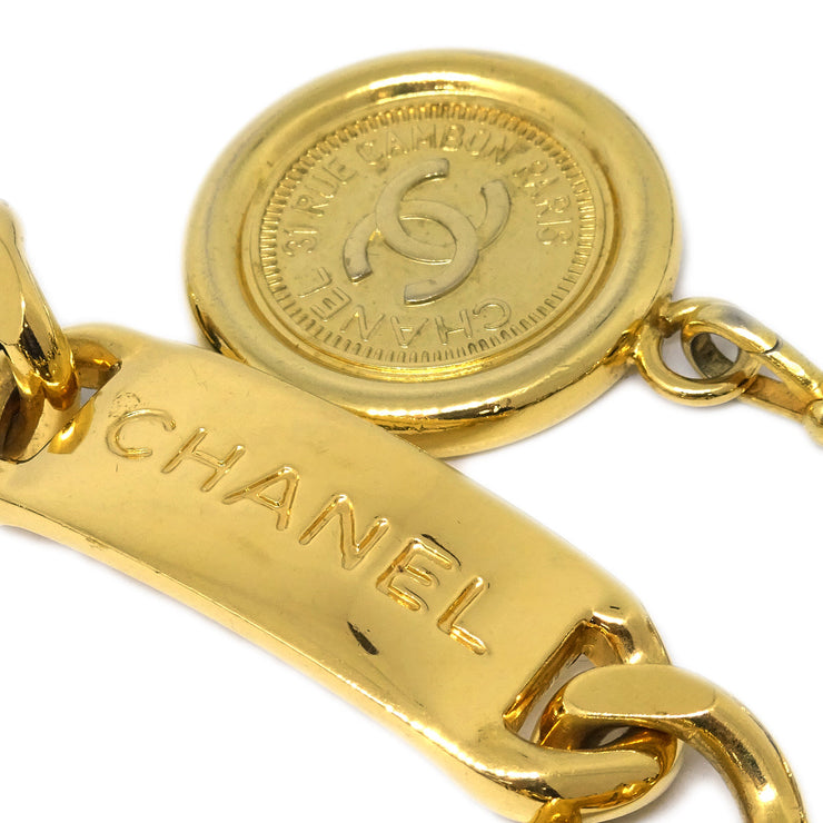 Chanel Gold Black Medallion Chain Belt 94A Small Good