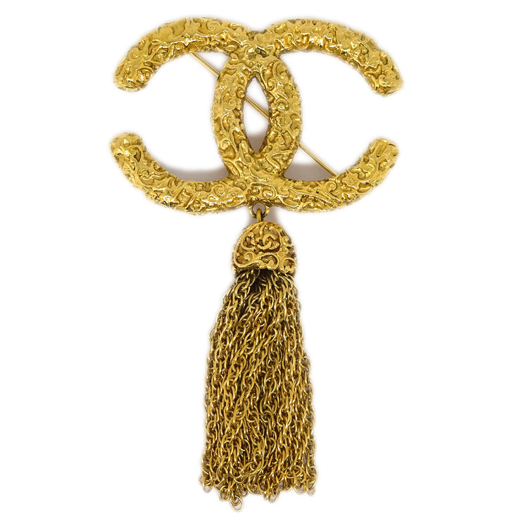 Chanel Fringe Brooch Pin Gold 93A