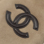 Chanel Brown Fur Lambskin Gloves #7 1/2 Small Good