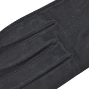 Chanel Black Velvet Rhinestone Gloves #7 Small Good