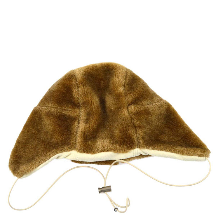 Chanel Brown Fur Sport Line Trapper Hat Earmuffs #M Small Good