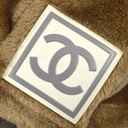Chanel Brown Fur Sport Line Trapper Hat Earmuffs #M Small Good
