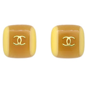 Chanel Square Earrings Clip-On Beige 01A