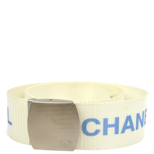 Chanel Logo White GI Belt 99S
