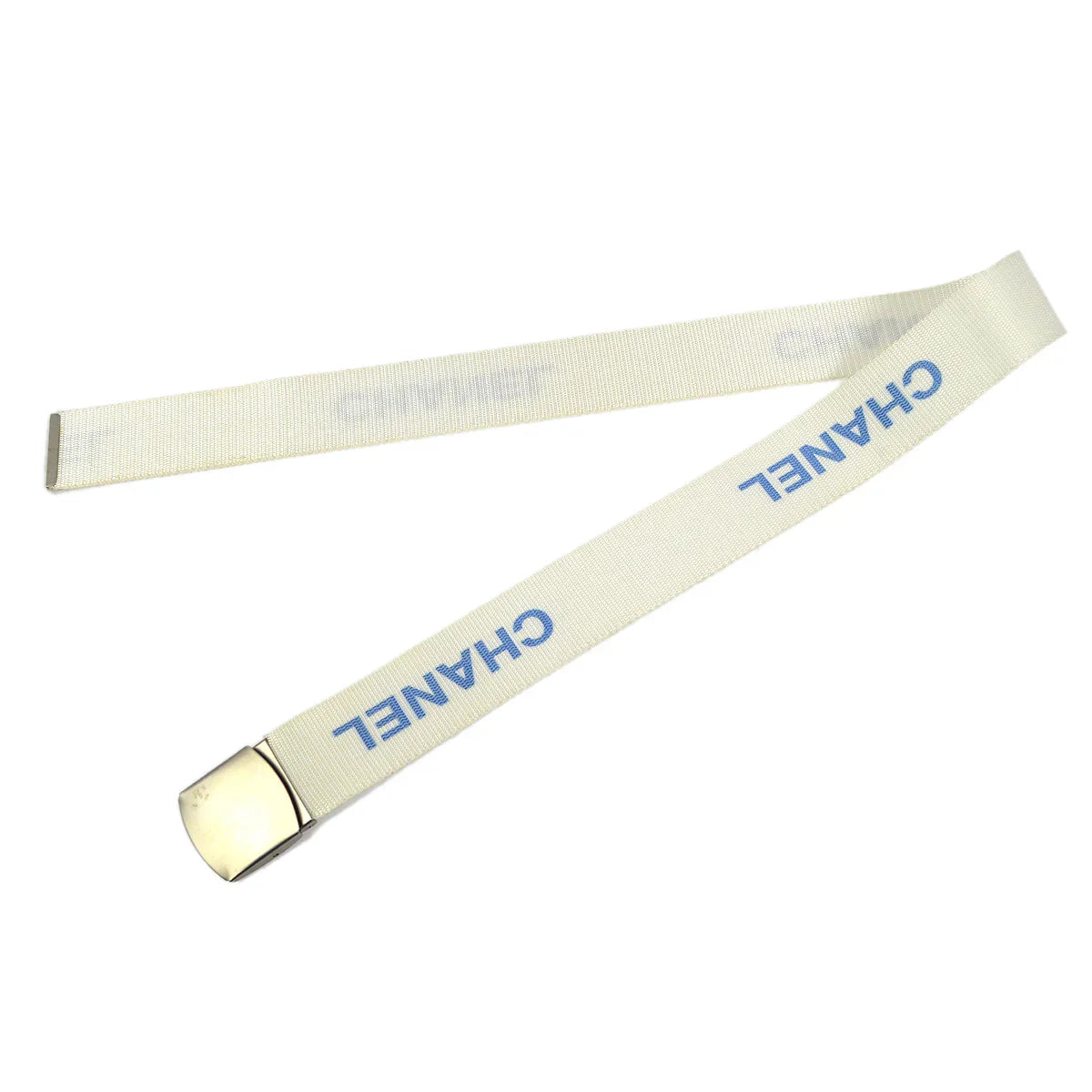 Chanel Logo White GI Belt 99S