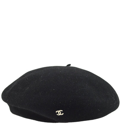 Chanel Oversized Beret Black Hat