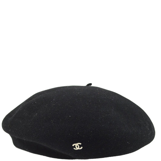 Chanel Oversized Beret Black Hat