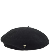 Chanel Black Hat Beret Small Good