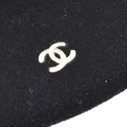 Chanel Oversized Beret Black Hat