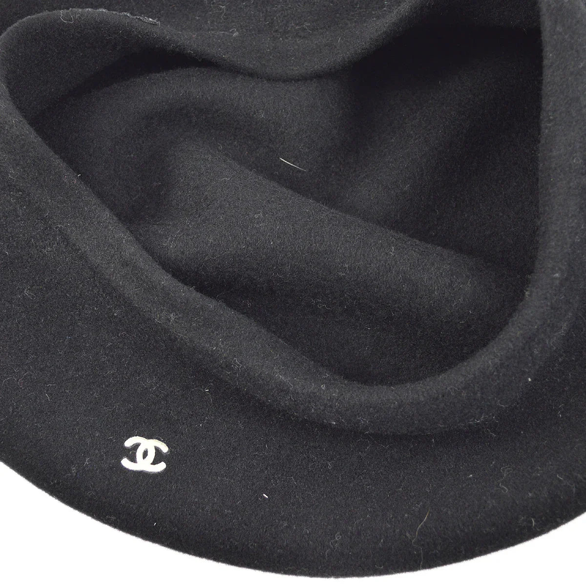 Chanel Oversized Beret Black Hat
