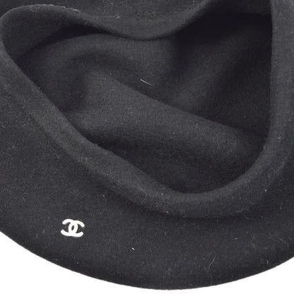 Chanel Oversized Beret Black Hat