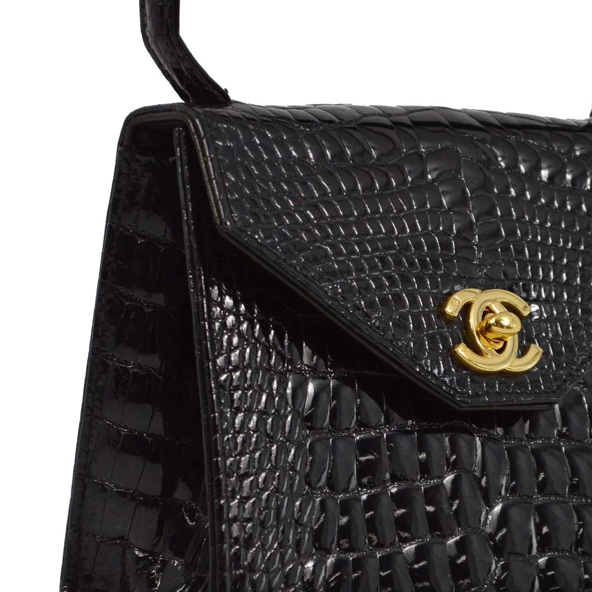 Chanel * 1996-1997 Black Crocodile Handbag