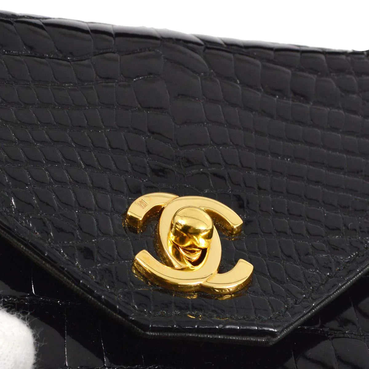 Chanel * 1996-1997 Black Crocodile Handbag