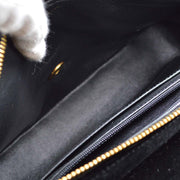 Chanel * Black Velvet Classic Flap Chain Backpack