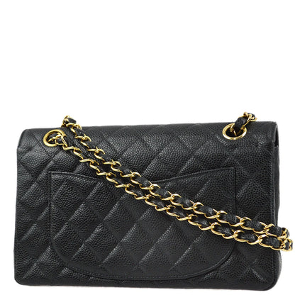 Chanel 2001-2003 Black Caviar Small Classic Double Flap Shoulder Bag