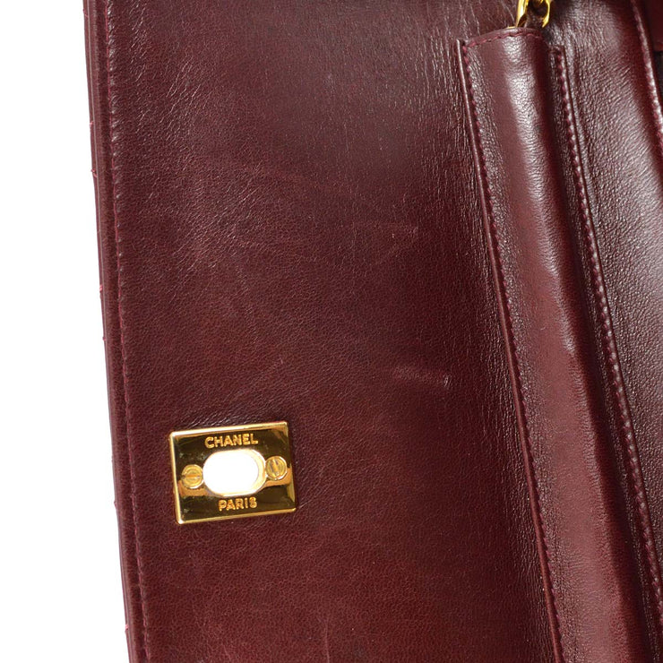 Chanel * Bordeaux Lambskin 2way Handbag Shoulder Bag