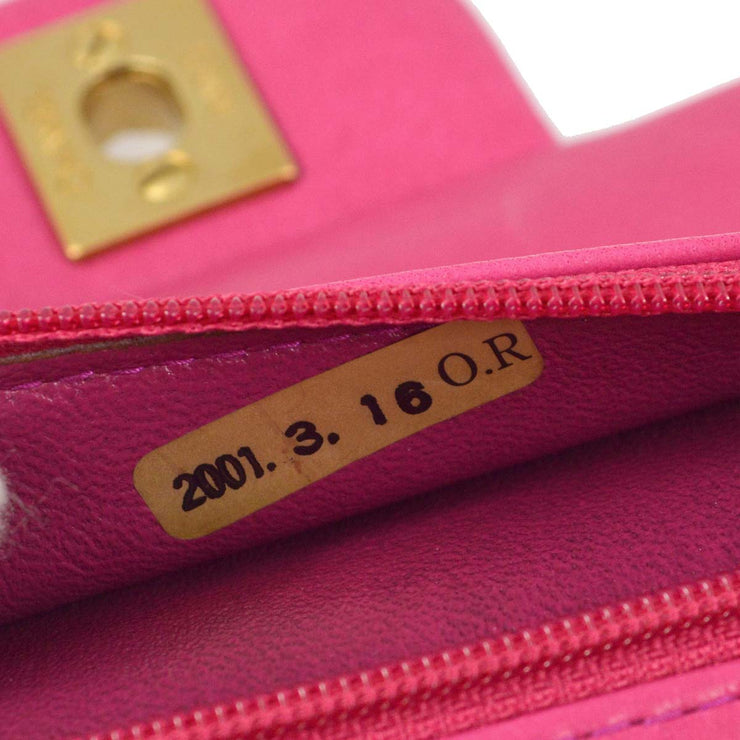 Chanel * Pink Lambskin Medium Classic Double Flap Shoulder Bag